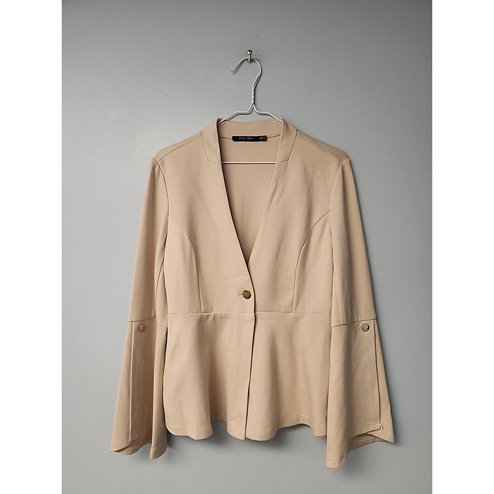 Doe & Rae Womens S Cream‎ Beige Career Blazer Jacket